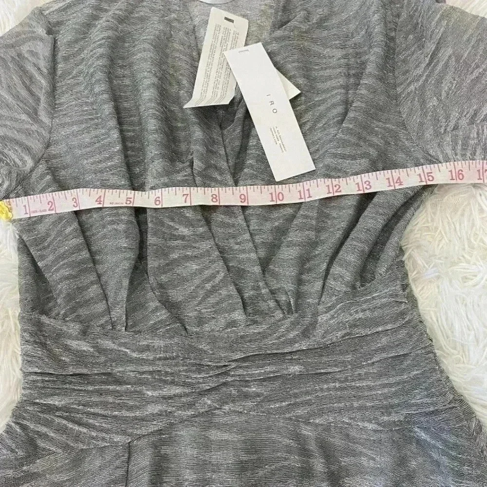IRO Womens Metallic Ruffled Cocktail Mini Dress Size 34‎